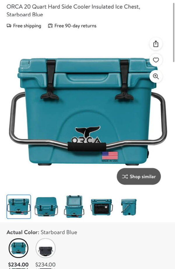 ORCA 20 Quart Hard Side Cooler Insulated Ice Chest