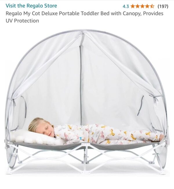 Regalo My Cot® with Canopy Portable Toddler Bed™