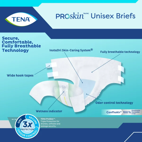 Tena ProSkin Unisex Adult Diapers, Maximum Absorbency, XL, 12 Ct - Image 3