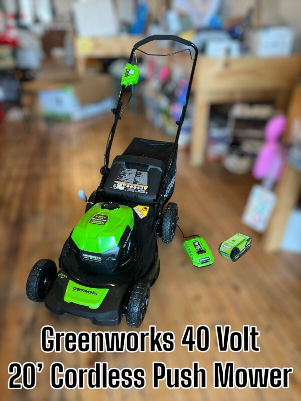 Greenworks 40V 20" Brushless Push Mower, 4.0Ah Battery (Aluminum Handles + Light)